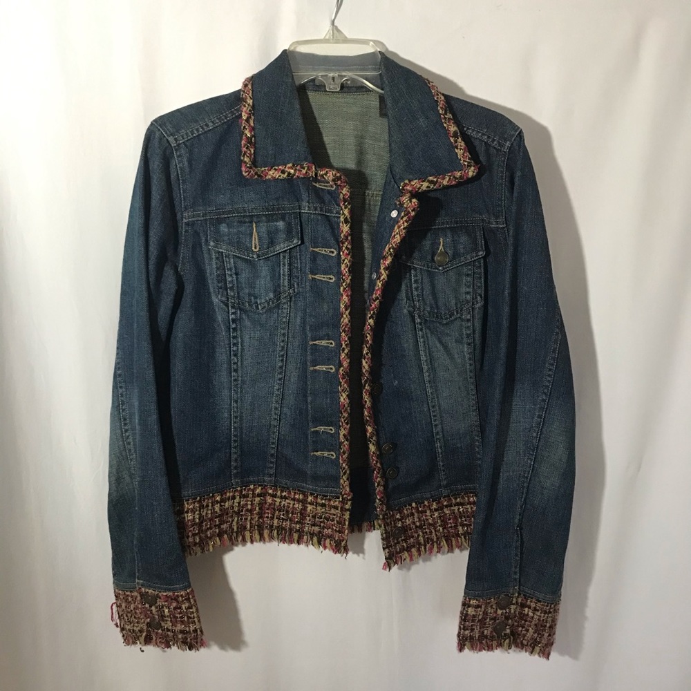 Super Cute Liz Claiborne Tweed & Denim Jacket